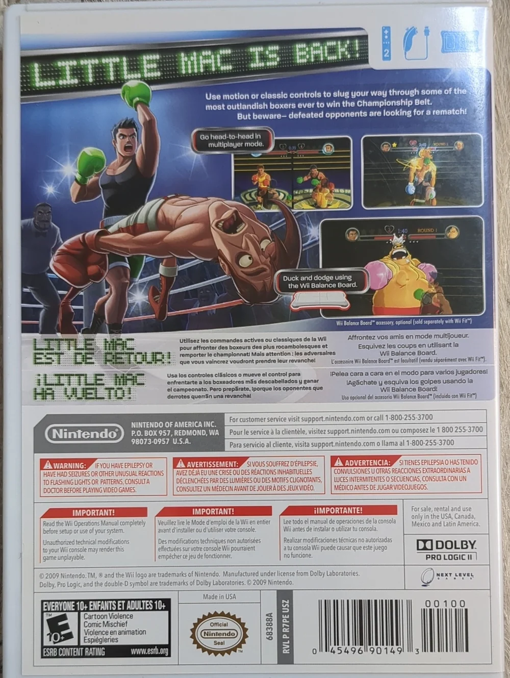 Punch Out Nintendo Wii Video Game (Tested & Playable) 2009